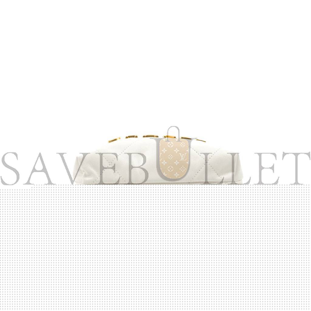 Ch*el master white calfskin quilted mini 22 bag antique gold hardware as3980 (20*19*6cm)